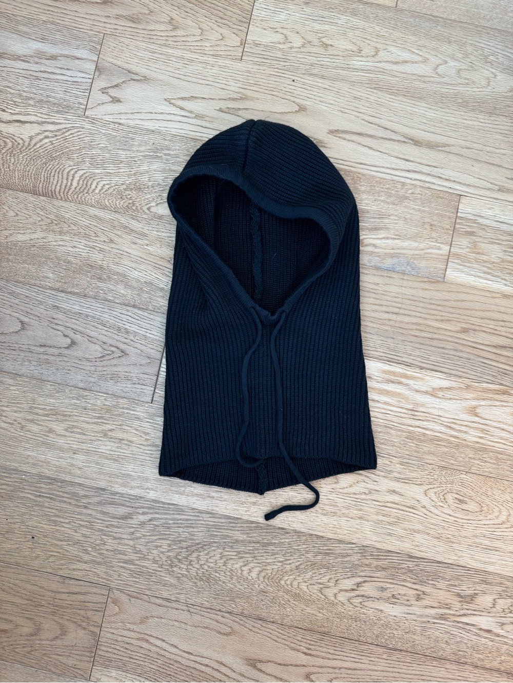 Men's Black Knit Hooded Balaclava Sweater Accessory